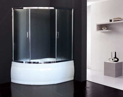 Душевая шторка на ванну Royal Bath ALPINE RB150ALP-C-CH 150х150 стекло рифленое профиль хром ориентация универсальная