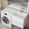 Раковина из литьевого мрамора Uperwood Cosmos 291020412 120х48 над стиральной машиной цвет белый