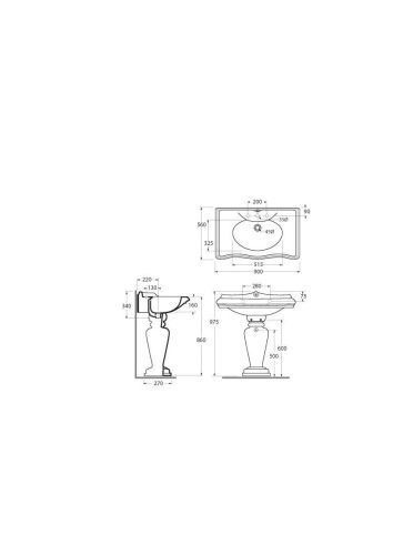Раковина керамическая Migliore IMPERO 20789 90х60 подвесная цвет белый - фото 2