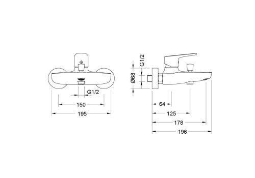 Смеситель для ванны Aquatek Бетта AQ1140BGM настенный вороненая сталь - фото 2