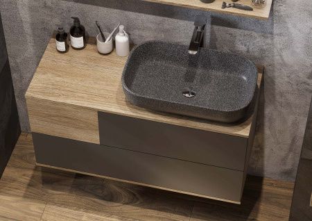 Раковина из искусственного камня Aquaton Лола 1A73313KLK210 60х40 накладная цвет серый