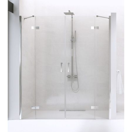 Душевая дверь New Trendy NEW RENOMA D-0362A/D-0363A 210х195 стекло прозрачное профиль хром