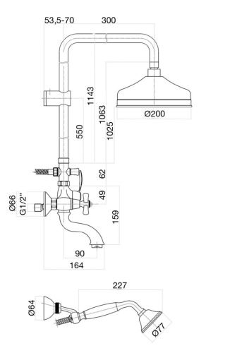Душевая стойка Fiore 01CR0615 настенная цвет хром - фото 3