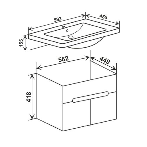 Тумба под раковину Runo Парма 00-00001037 60х40 подвесная цвет белый - фото 4