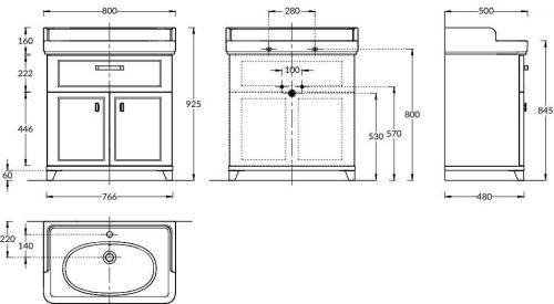 Тумба под раковину Kerama Marazzi POMPEI PO.N.80.1\WHT 80х50 напольная цвет белый - фото 2