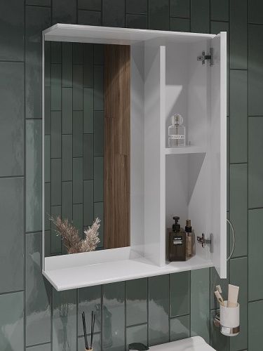 Зеркало-шкаф Orange Лайт LA-50ZSW 50х70 подвесной цвет белый - фото 3