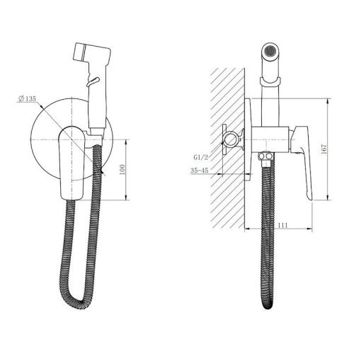 Гигиенический душ со смесителем Esko Lagos SMHLG хром - фото 3