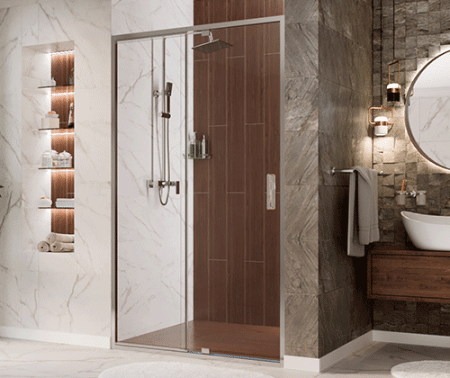 Душевая дверь Wasserkraft Berkel 48P 48P13 110х200 стекло прозрачное профиль хром