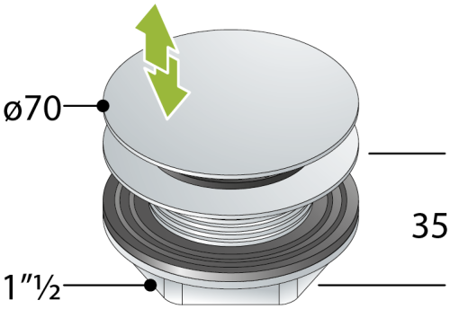 Донный клапан OMP Tea 8568.060.6.XD белый - фото 2