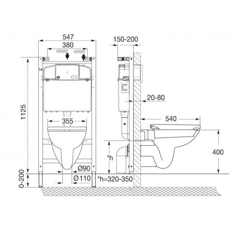 Комплект унитаз с инталляцией и клавишей смыва Roca Debba 7893104970 - фото 4