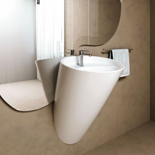 Раковина из сантехнического фарфора Ambassador Queen 116T20102 50х50 подвесная цвет белый 1 отверстие под смеситель - фото 2