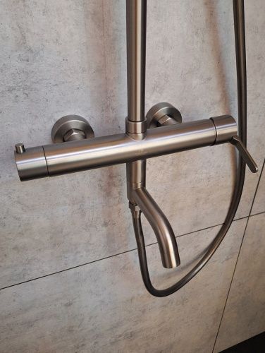 Душевая стойка AltroBagno Unione AltroBagnoUnione030210GM настенная цвет оружейная сталь - фото 5