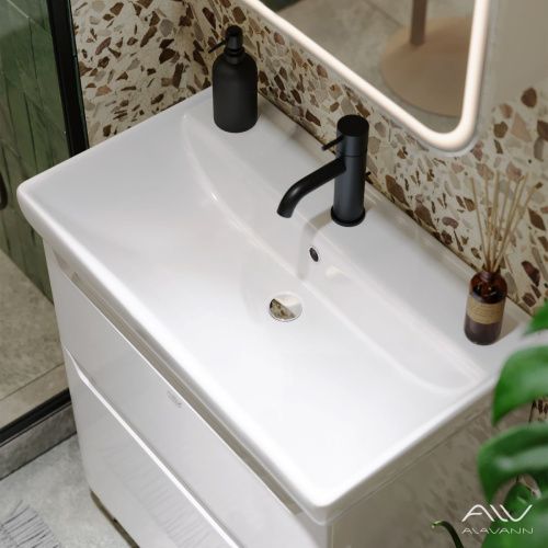 Тумба с раковиной Alavann Lana ALV0978000 70х50 напольная цвет белый - фото 2