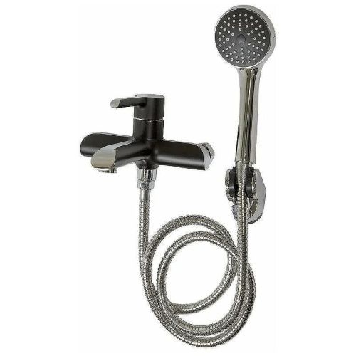 Смеситель для ванны и душа Haiba HB805-7 HB60805-7 настенный черный/хром - фото 2