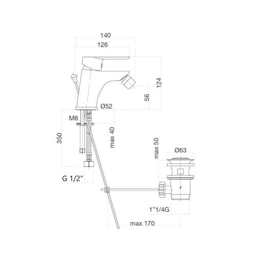Смеситель Webert Sax Evolution SE840102560 на биде черный - фото 3