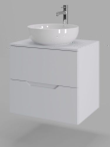 Тумба с раковиной Orange Line Li-60TuwMDF+B07-420W 60х50 подвесная цвет белый - фото 2