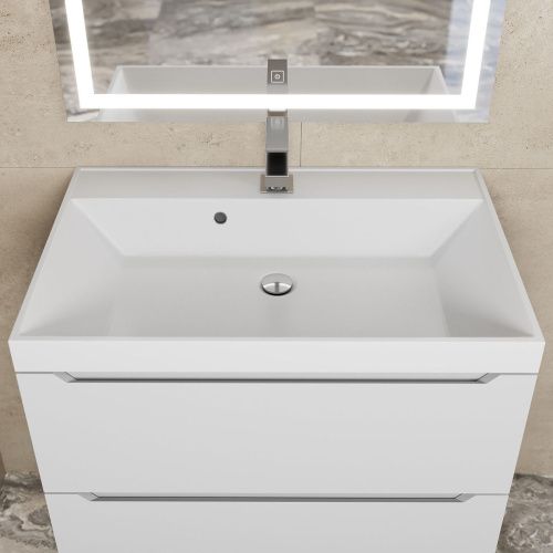 Раковина из искусственного камня Uperwood Classic 291020336 70х50 полувстраиваемая цвет белый - фото 5