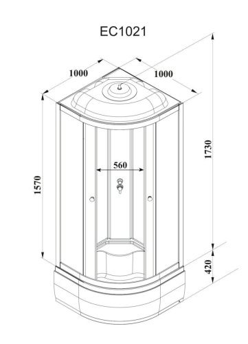 Душевая кабина Parly Classic EC1021 100х100 четверть круга с крышей ориентация универсальная - фото 5