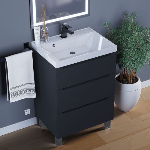 Тумба под раковину Uperwood Tanos 291020332 60х50 напольная цвет черный - фото 5