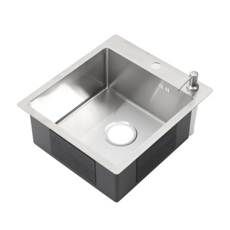 Кухонная мойка Melana ProfLine MLN-R44485H+дозатор 45х50 цвет серый поверхность матовая