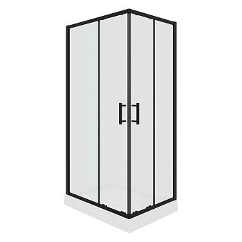Душевой уголок Parly ZQ121B 120х80 стекло прозрачное профиль черный с поддоном
