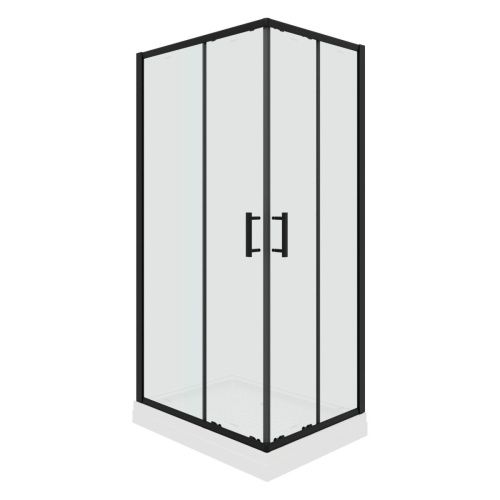 Душевой уголок Parly ZQ121B 120х80 стекло прозрачное профиль черный с поддоном