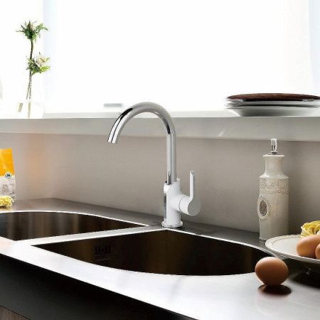 Смеситель для кухни Haiba HB805-8 HB70805-8 на мойку белый/хром