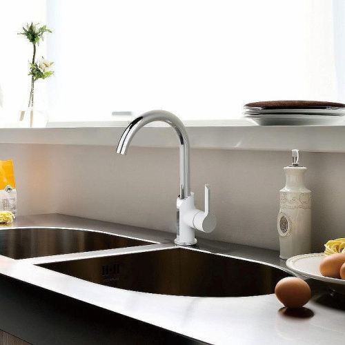 Смеситель для кухни Haiba HB805-8 HB70805-8 на мойку белый/хром - фото 2