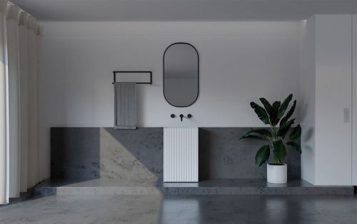 Раковина из искусственного камня Abber STEIN AS2503-H 50х40 напольная цвет белый без отверстий под смеситель - фото 4