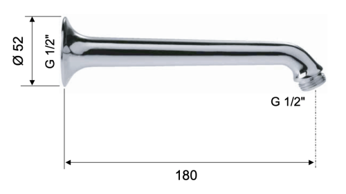 Кронштейн для верхнего душа Remer 34420 хром - фото 2