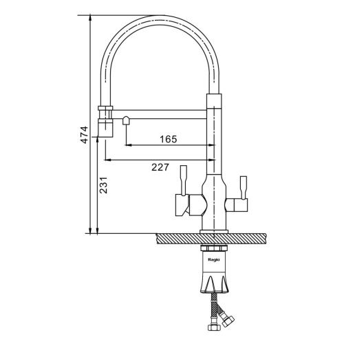 Смеситель для кухни Raglo R81 R81.63.03 на столешницу золото - фото 2