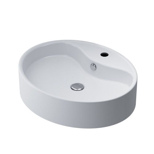 Раковина из сантехнического фарфора Am.Pm Func M8FWCC20561WG 60х50 накладная цвет белый 1 отверстие под смеситель - фото 2