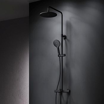 Душевая стойка Am.Pm Like F0780522 настенная цвет черный с термостатом