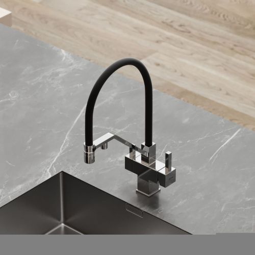 Смеситель для кухни Sancos Loro SC4007CH на мойку черный/хром - фото 5