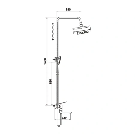 Душевая стойка Shevanik S8036H настенная цвет черный