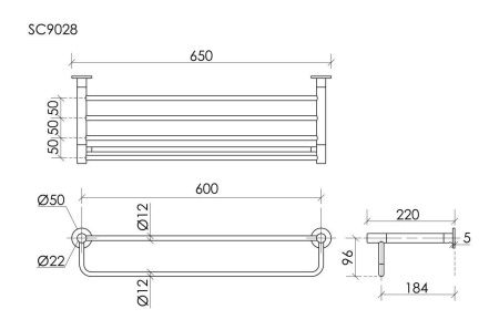 Полка в ванную комнату Sancos Base SC9028CH