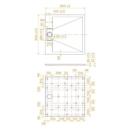 Душевой поддон из стеклопластика RGW SMC 55370199-01 90х90 белый - фото 3