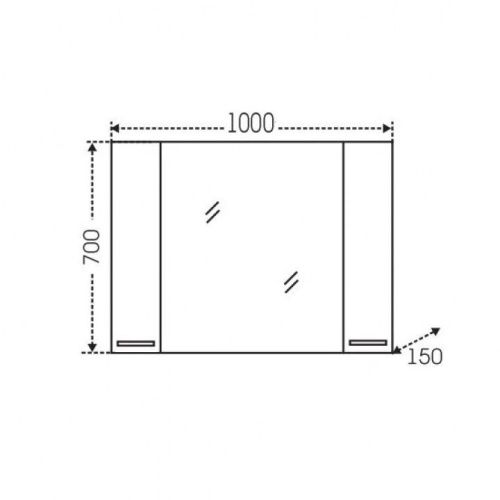 Зеркало-шкаф СанТа Родос 106018 100х70 подвесной цвет белый - фото 3