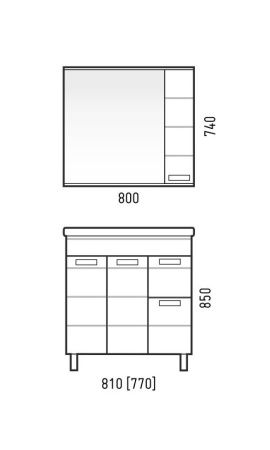 Тумба под раковину Corozo Денвер SD-00000531 80х40 напольная цвет белый