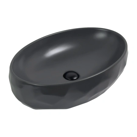 Раковина керамическая Gid Lago 53406 60х40 накладная цвет серый без отверстий под смеситель