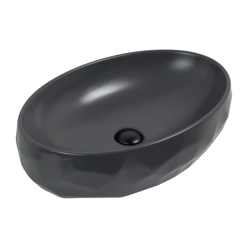 Раковина керамическая Gid Lago 53406 60х40 накладная цвет серый без отверстий под смеситель - фото 2