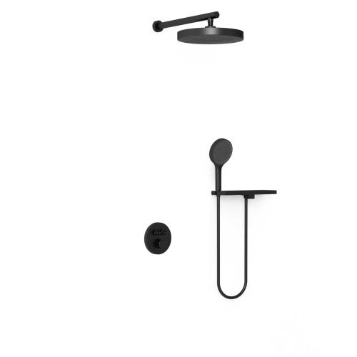 Душевая система Vincea Inspire VSFW-3I22MT2RMB встраиваемая в стену цвет черный с термостатом - фото 2