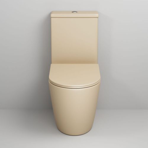 Унитаз напольный с бачком Grossman Color GR-4480BEMS бежевый с сиденьем безободковый каскадный смыв - фото 3