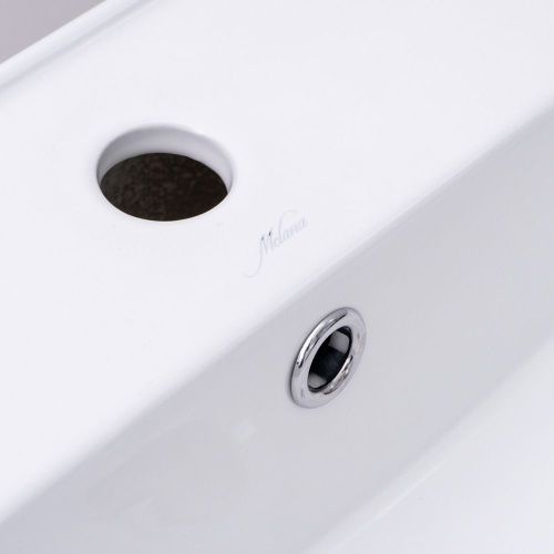 Раковина из сантехнического фарфора Melana 78182-805 50х50 накладная цвет белый 1 отверстие под смеситель - фото 4