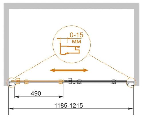 Душевая дверь Cezares PRATICO PRATICO-BF-1-120-C-Cr 120х185 стекло прозрачное профиль хром - фото 2