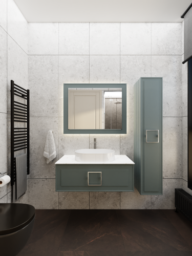 Тумба со столешницей La Fenice CUBO NFNC-01-CUB-G-100-3-GG 100х50 подвесная цвет синий/серый - фото 5