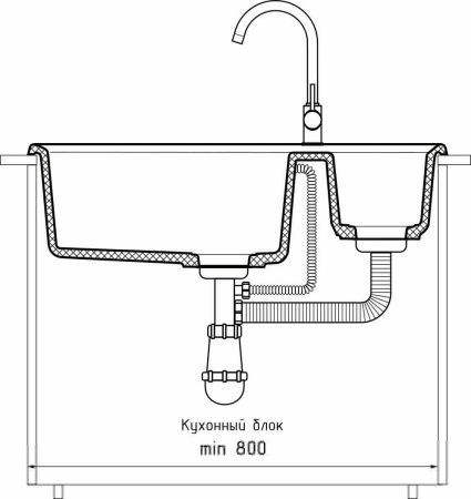 Кухонная мойка Granfest Level LV-760K терракот 75х50 цвет коричневый поверхность матовая