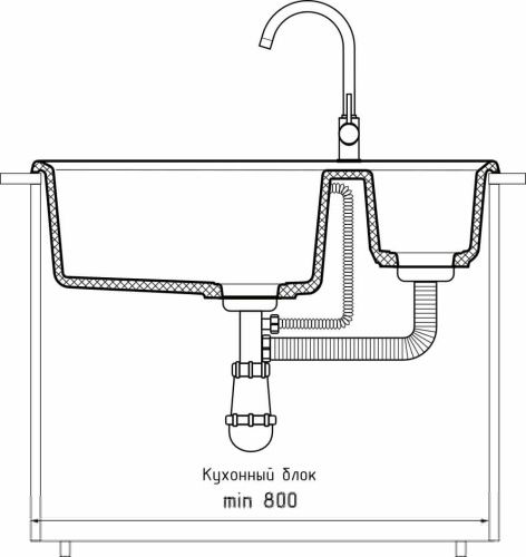 Кухонная мойка Granfest Level LV-760K терракот 75х50 цвет коричневый поверхность матовая - фото 4