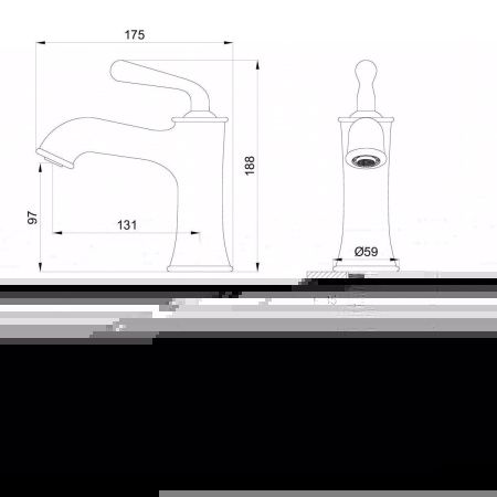 Смеситель Wonzon & Woghand Steam WW-88139008-BGM на раковину серый