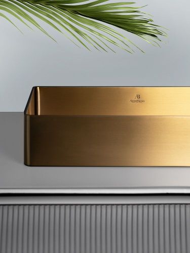 Раковина из нержавеющей стали AltroBagno Astro AltroBagnoAstro001017OrSp 50х40 накладная цвет золото - фото 5